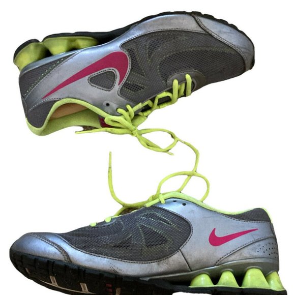 Nike Womens Reax Run 7 525755-001 Gray Yellow Running Shoes Lace Up Size 9 - Picture 10 of 12